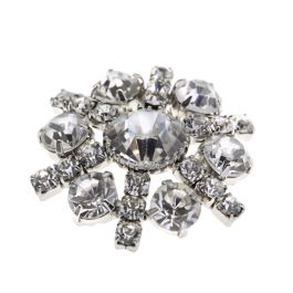 Bottone Gioiello Alta Moda Con Cristalli E Strass Colorati, 3,5 Cm, Made In Italy